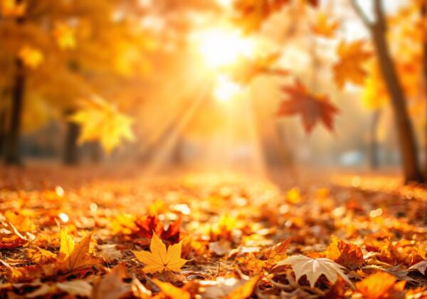 Autumn,natural,bokeh,background,with,maple,trees,in,park,with